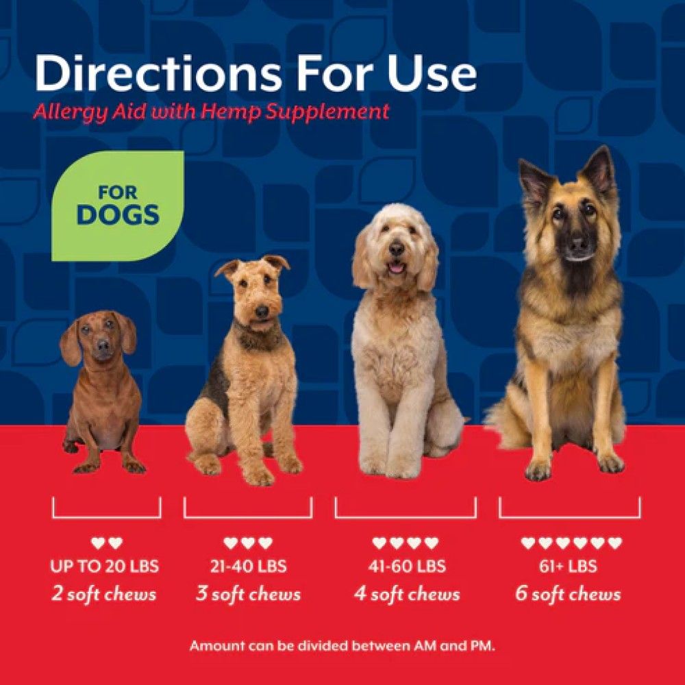 NaturVet, Allergy Aid with Hemp Seed Soft Chews, 60 ct