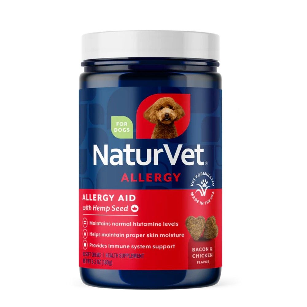 NaturVet, Allergy Aid with Hemp Seed Soft Chews, 60 ct