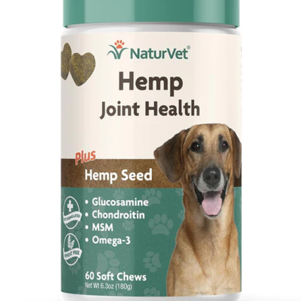 NaturVet, Hemp Joint Health Soft Chew For Dogs, 60 ct