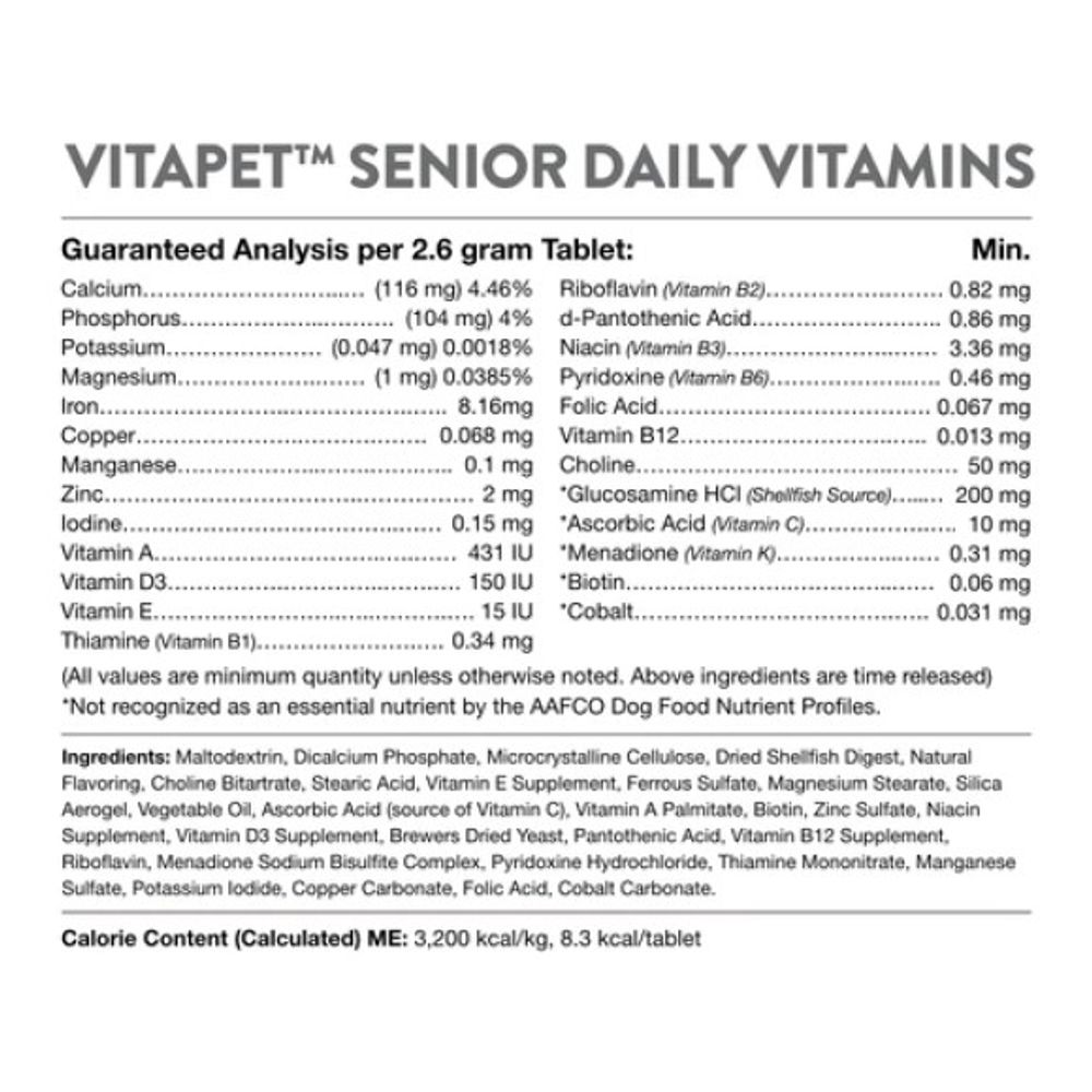 NaturVet, VitaPet Senior Dog Daily Vitamins, 60 ct