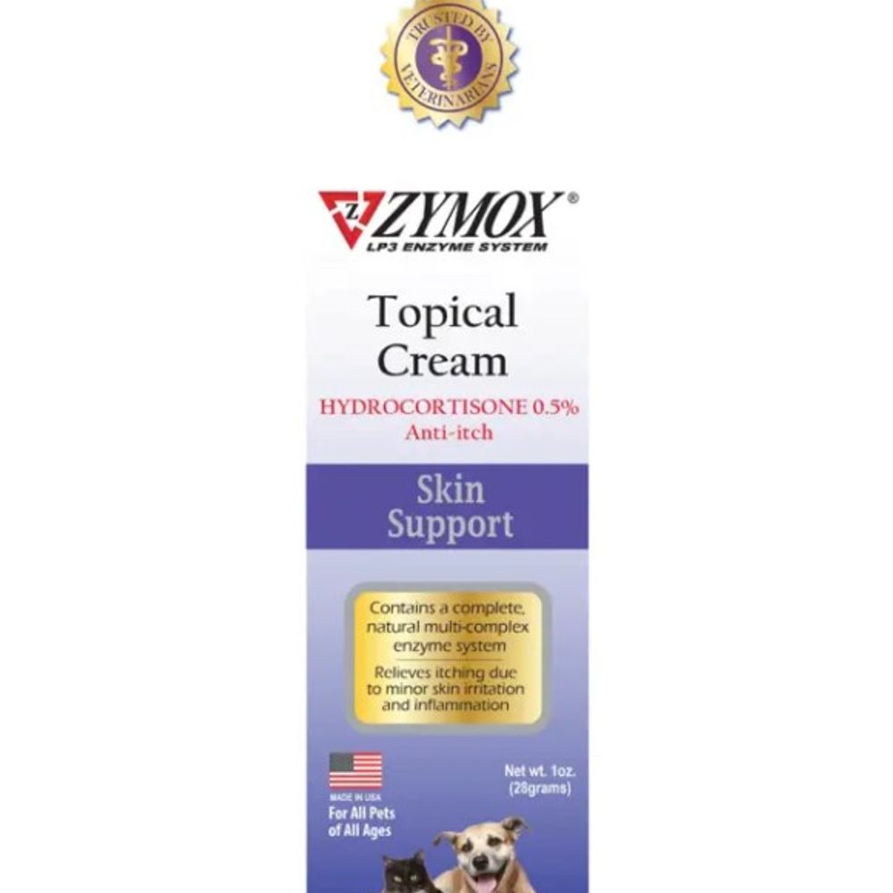 ZYMOX, Topical Cream with 0.5% Hydrocortisone For Pets, 1 oz