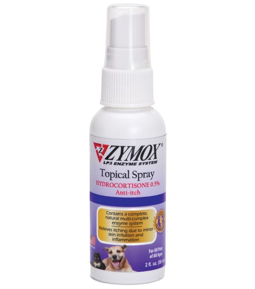ZYMOX, Topical Spray with 0.5% Hydrocortisone For Pets, 2 oz