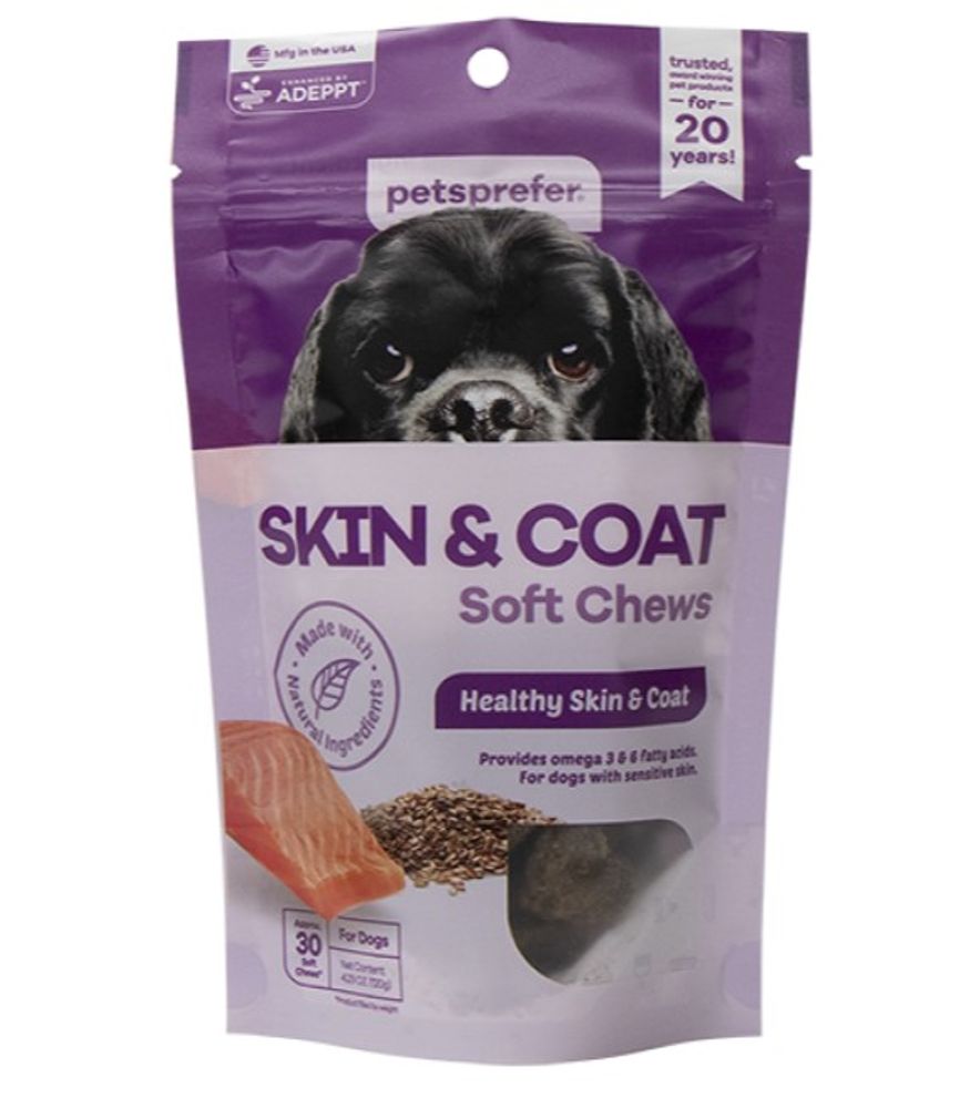 PetsPrefer, Skin & Coat Soft Chews For Dogs, 30 ct