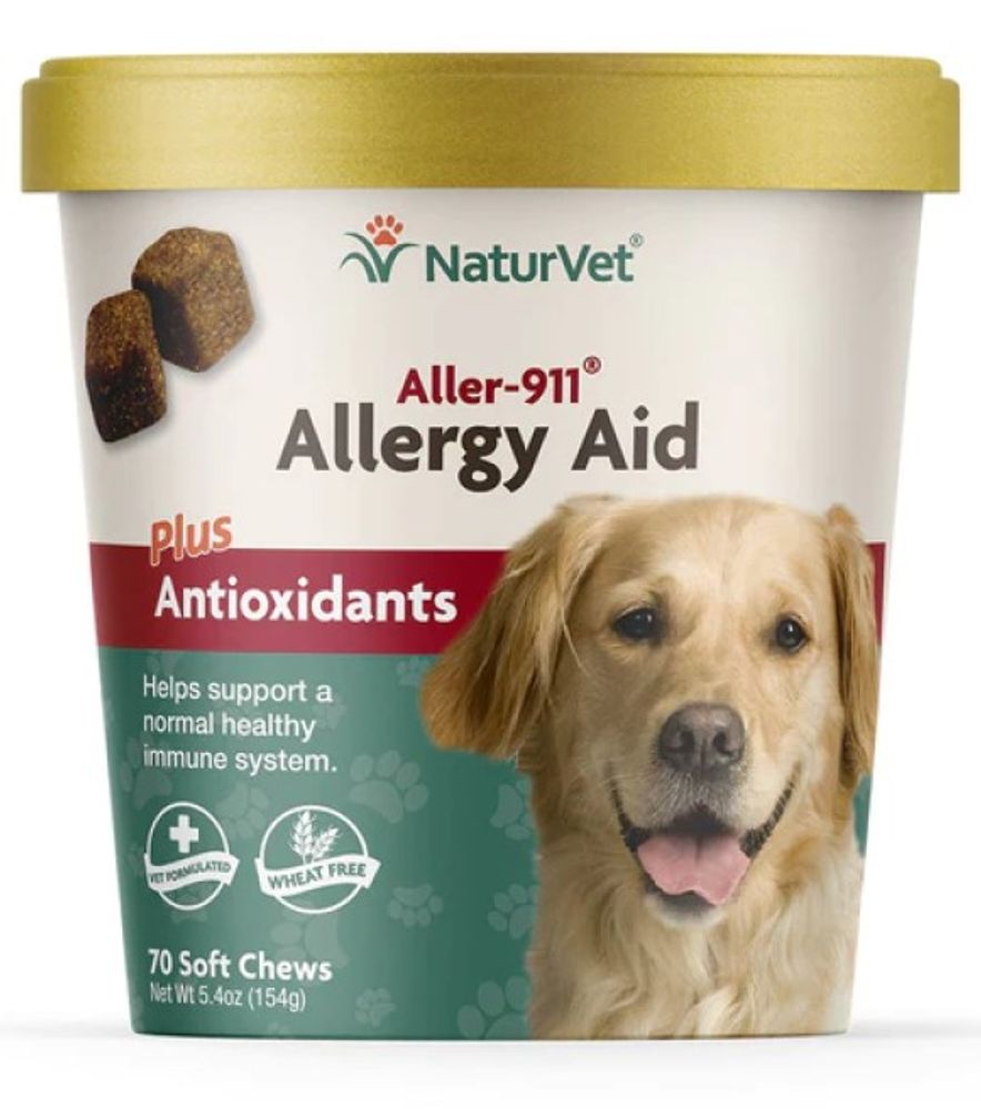 NaturVet, Aller-911 Allergy Aid Soft Chew For Dogs, 70 ct