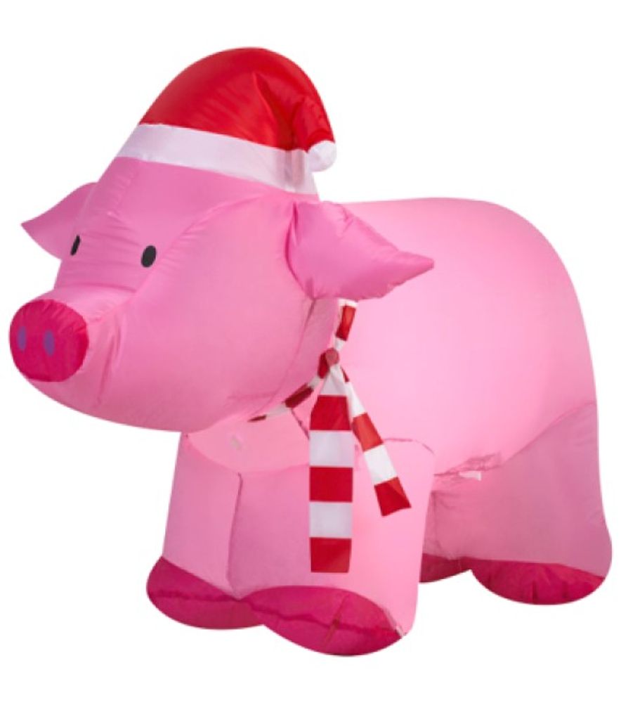 Santa's Forest, 4' Inflatable Pig
