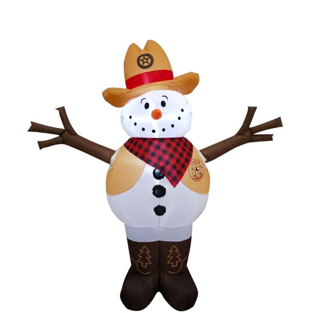Santa's Forest, 4' Inflatable Cowboy Snowman