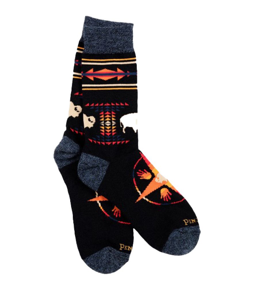 Pendleton, Unisex Black Big Medicine Camp Socks