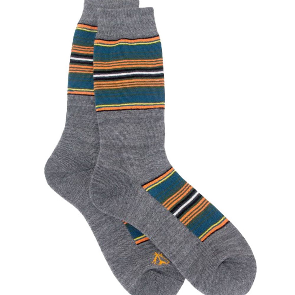 Pendleton, Unisex Gray Olympic National Park Stripe Crew Socks 