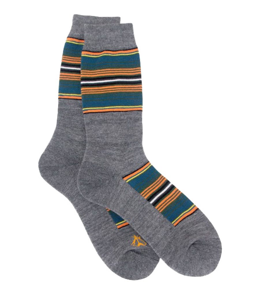 Pendleton, Unisex Gray Olympic National Park Stripe Crew Socks