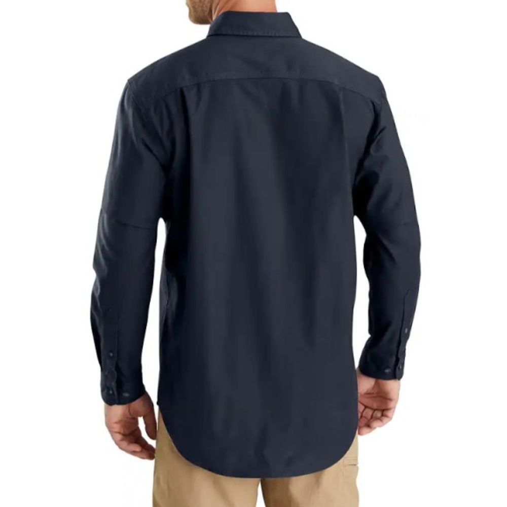 Carhartt, Men's Navy Rugged Flex Relaxed Fit Midweight Canvas Long Sleeve Shirt