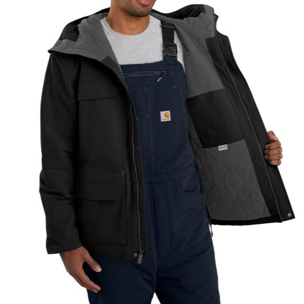 Carhartt, Men's Black Super Dux Relaxed Fit Insulated Traditional Coat
