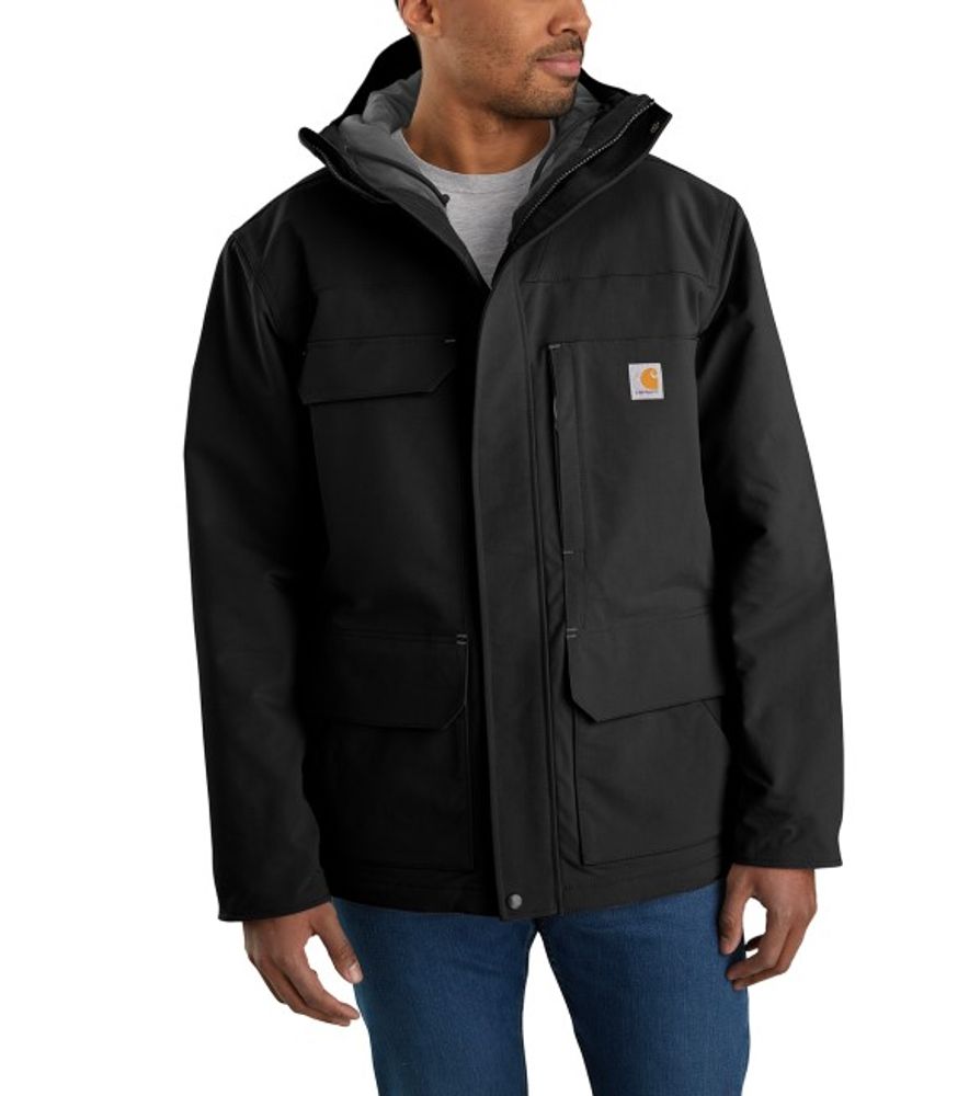 Carhartt, Men's Black Super Dux Relaxed Fit Insulated Traditional Coat