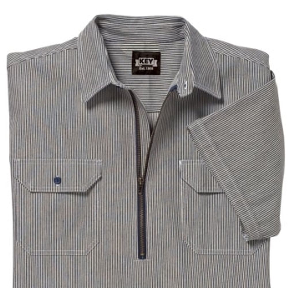 Key, Men's Short Sleeve Zip Hickory Logger Shirt, 5703.47