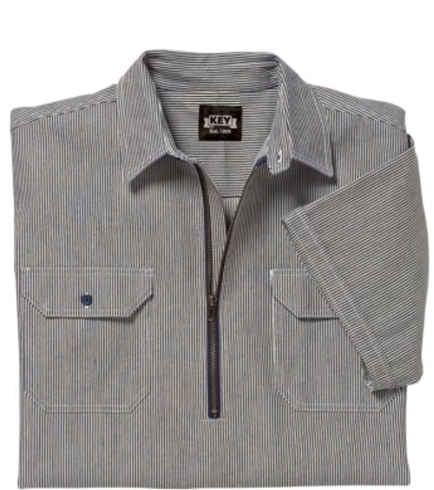 Key, Men's Short Sleeve Zip Hickory Logger Shirt, 5703.47