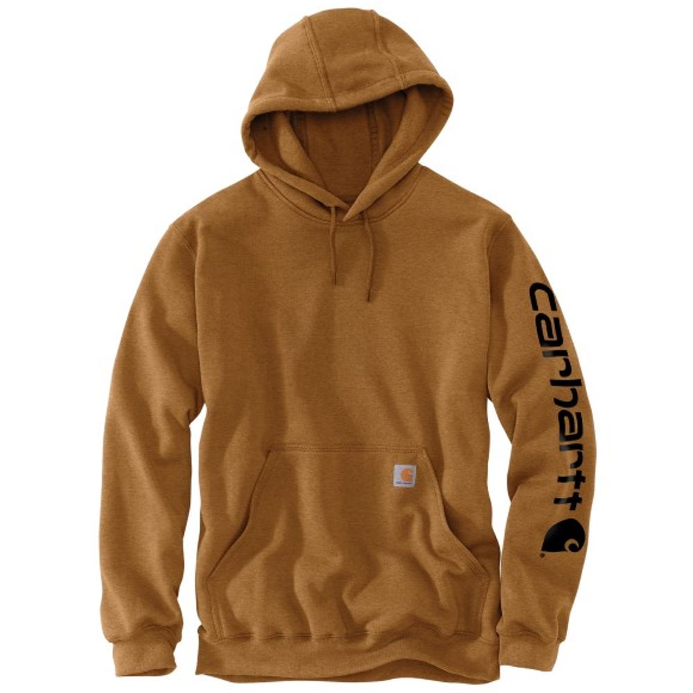 Carhartt, Men's Carhartt Brown Loose Fit Midweight Logo Sleeve Graphic Hoodie 