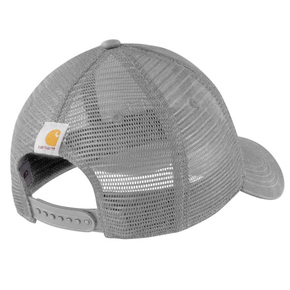 Carhartt, Men's Asphalt/Black Canvas Mesh-Back Logo Graphic Cap