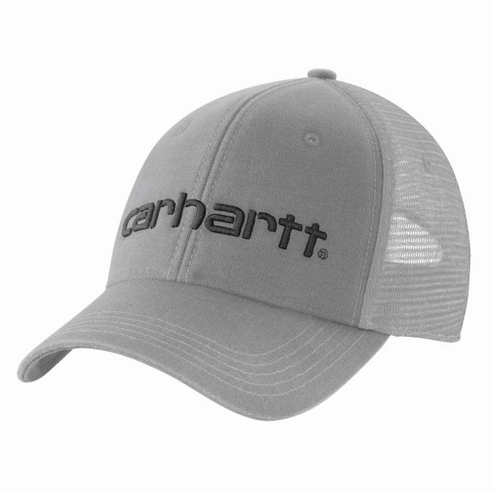 Carhartt, Men's Asphalt/Black Canvas Mesh-Back Logo Graphic Cap