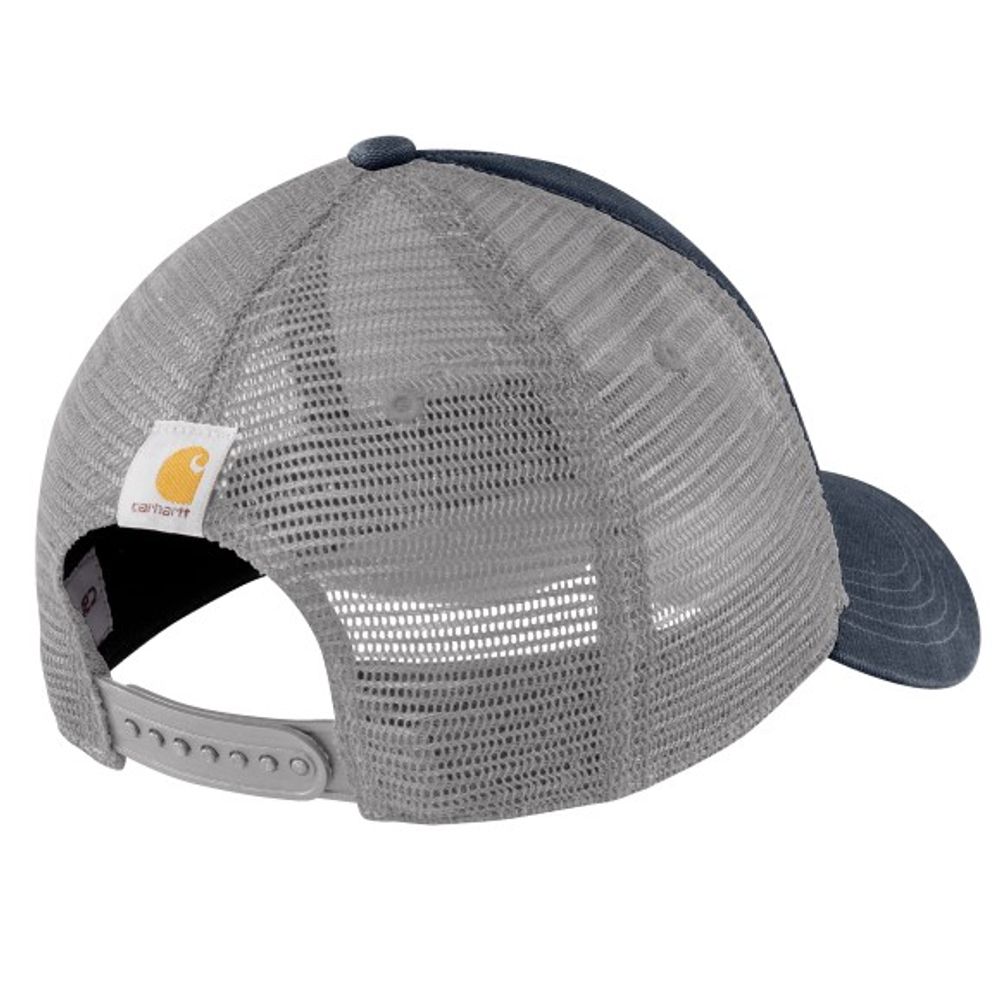 Carhartt, Men's Navy Canvas Mesh-Back Logo Graphic Cap