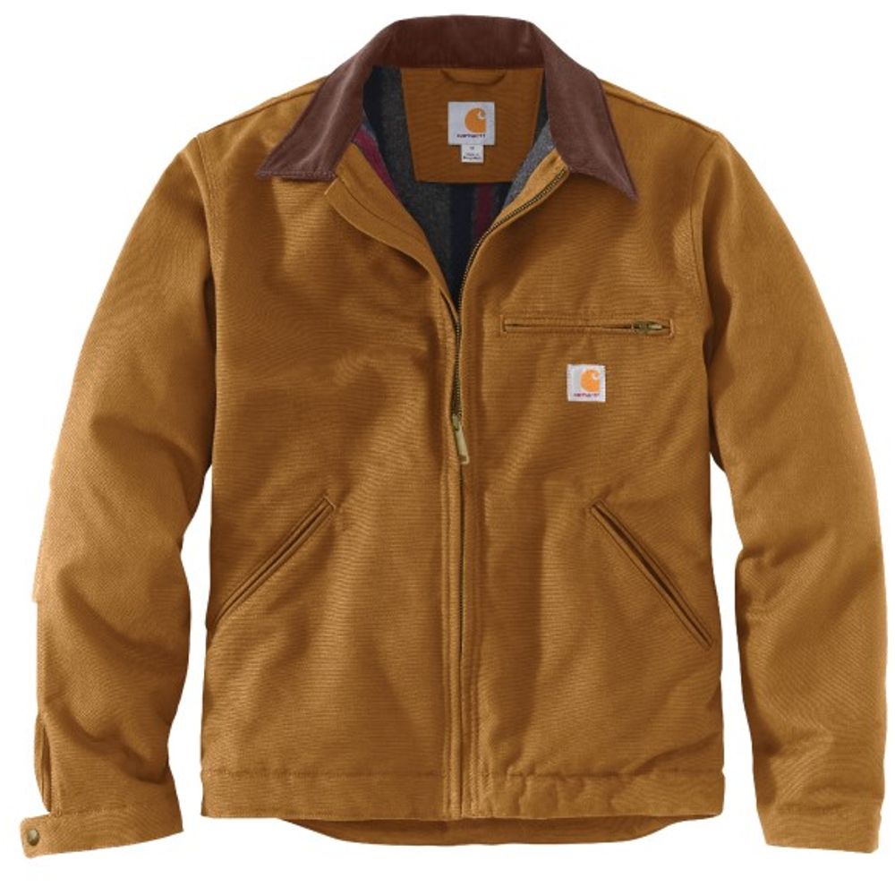 Carhartt, Men's Carhartt Brown Relaxed Fit Duck Blanket-Lined Detroit Jacket 