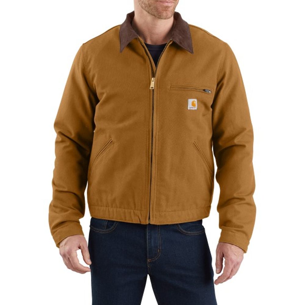 Carhartt, Men's Carhartt Brown Relaxed Fit Duck Blanket-Lined Detroit Jacket 