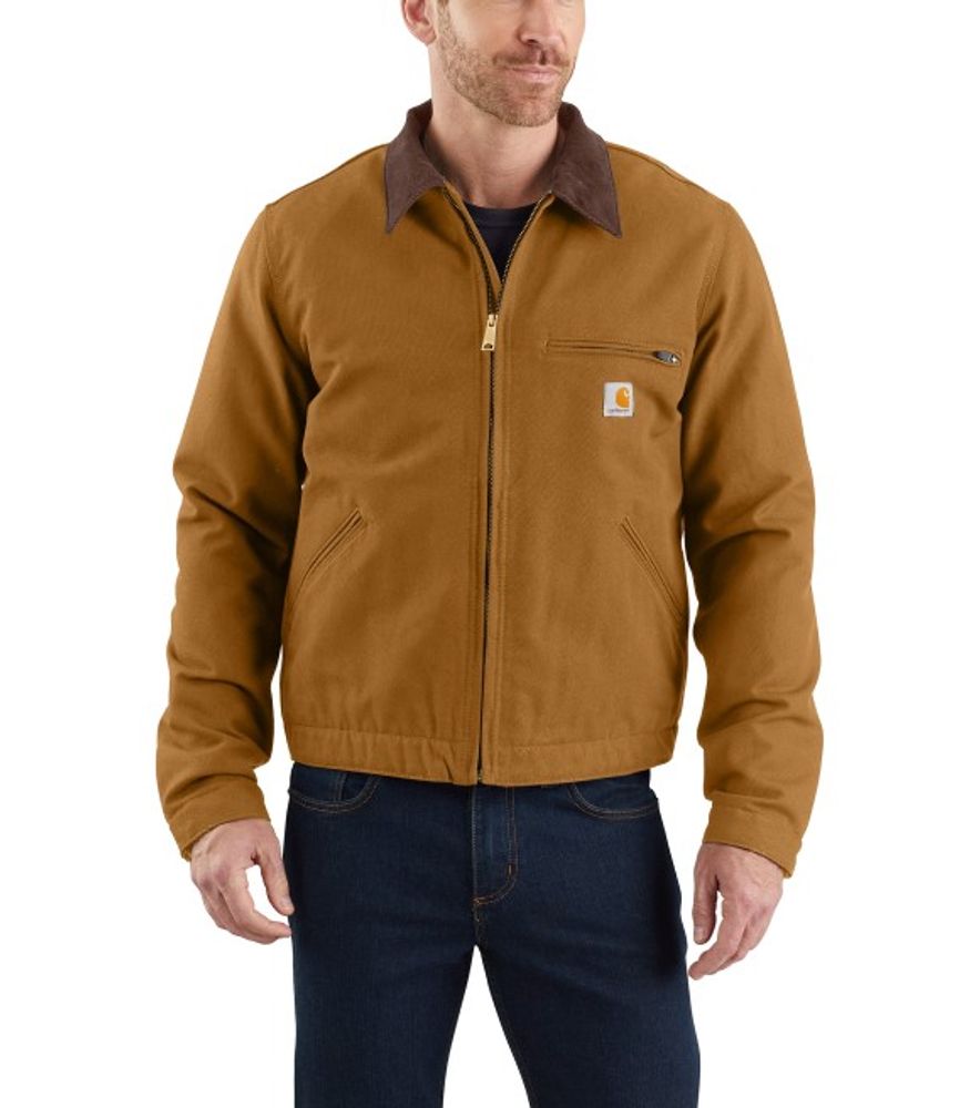 Carhartt, Men's Carhartt Brown Relaxed Fit Duck Blanket-Lined Detroit Jacket
