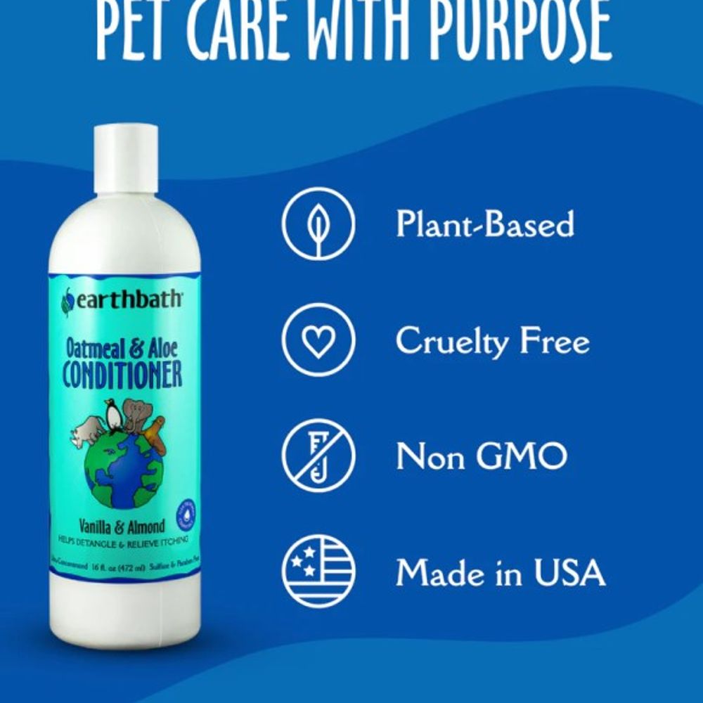 Earthbath, Vanilla & Almond Oatmeal & Aloe Pet Conditioner, 16 oz