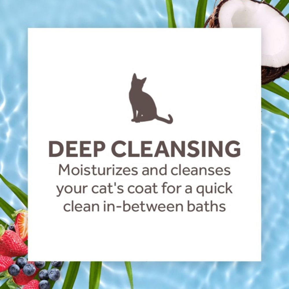 Tropiclean, Berry & Coconut Deep Cleansing Waterless Cat Shampoo, 7.4 oz