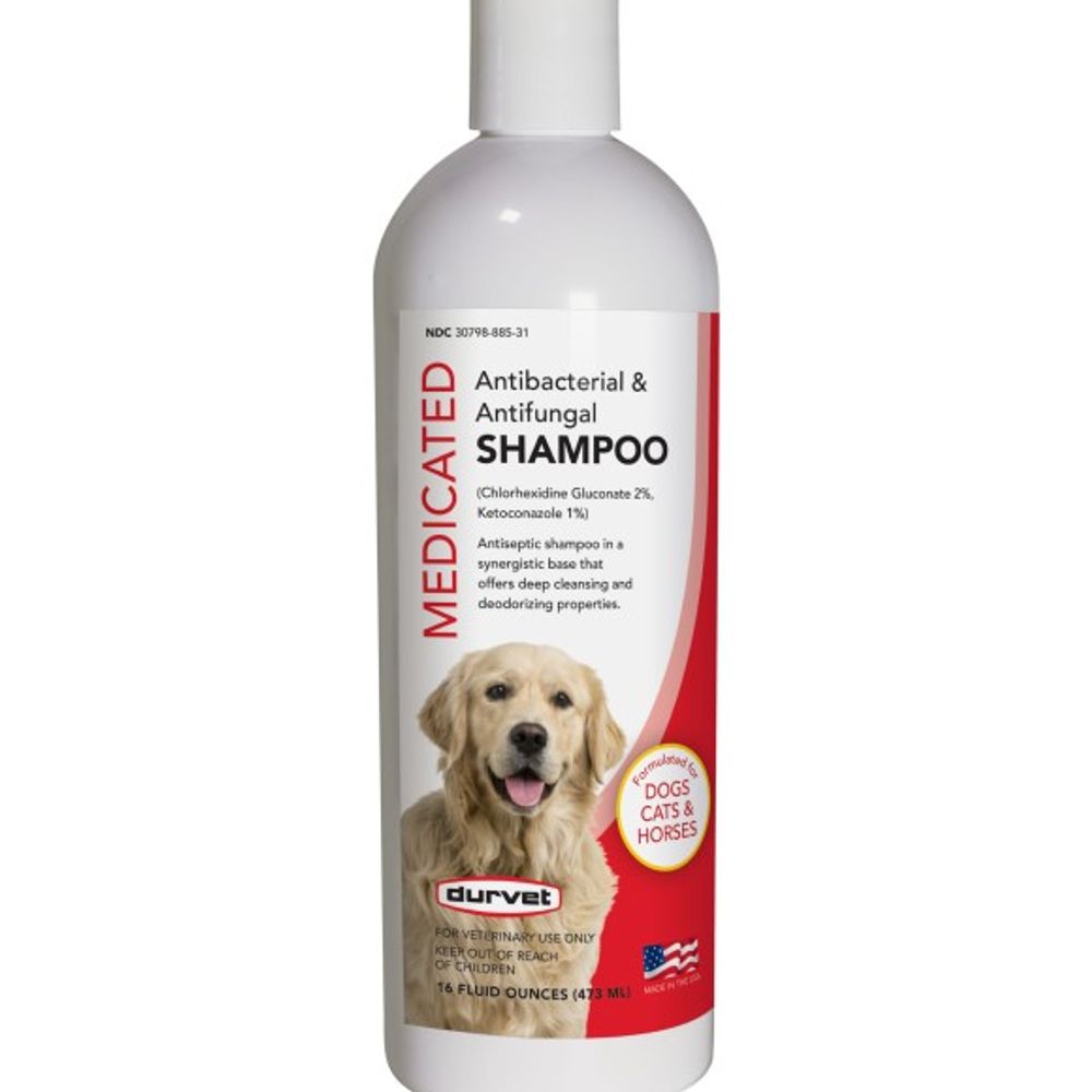 Durvet, Medicated Antibacterial and Antifungal Pet Shampoo, 16 oz