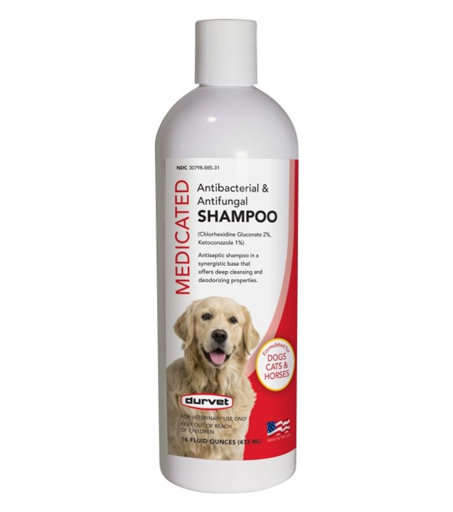 Durvet, Medicated Antibacterial and Antifungal Pet Shampoo, 16 oz