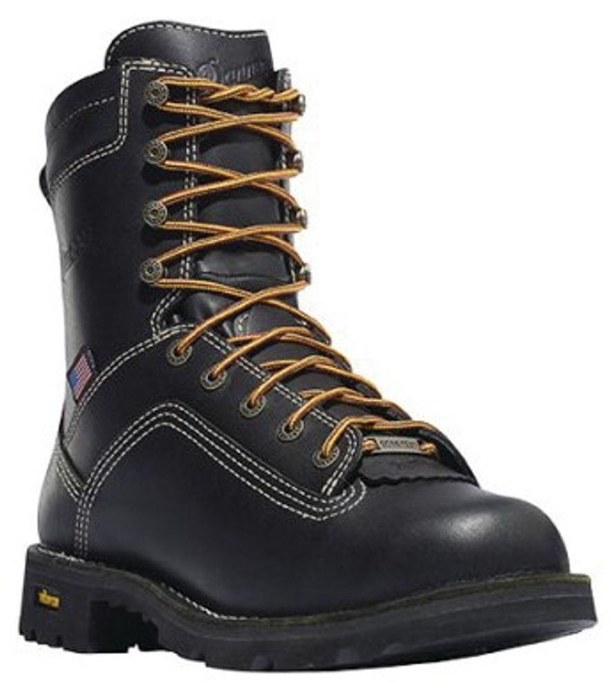 Danner, Men's 8" Black Quarry USA Waterproof Alloy Safety-Toe Work Boots, 17311
