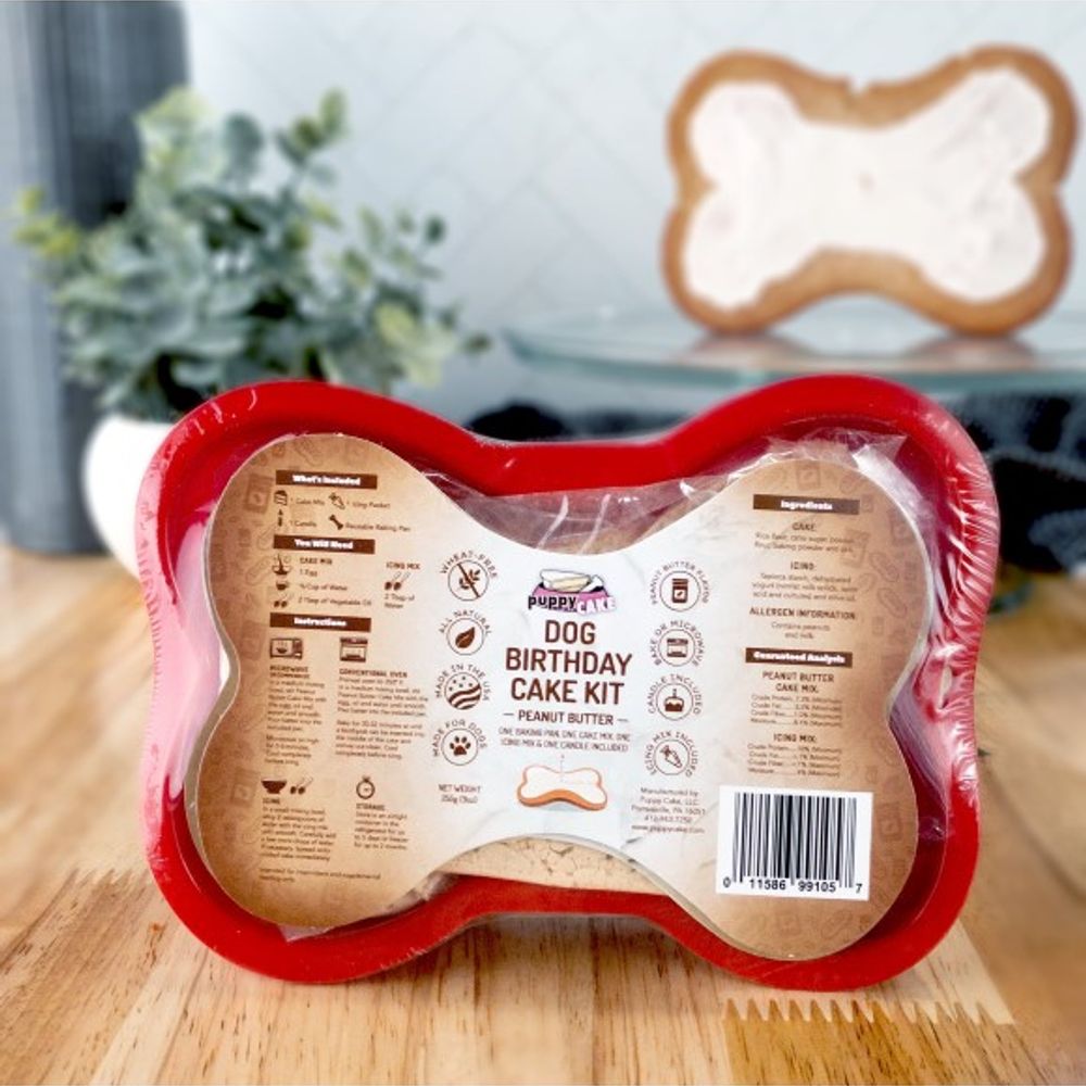 Puppy Cake, Peanut Butter Dog Birthday Cake Kit
