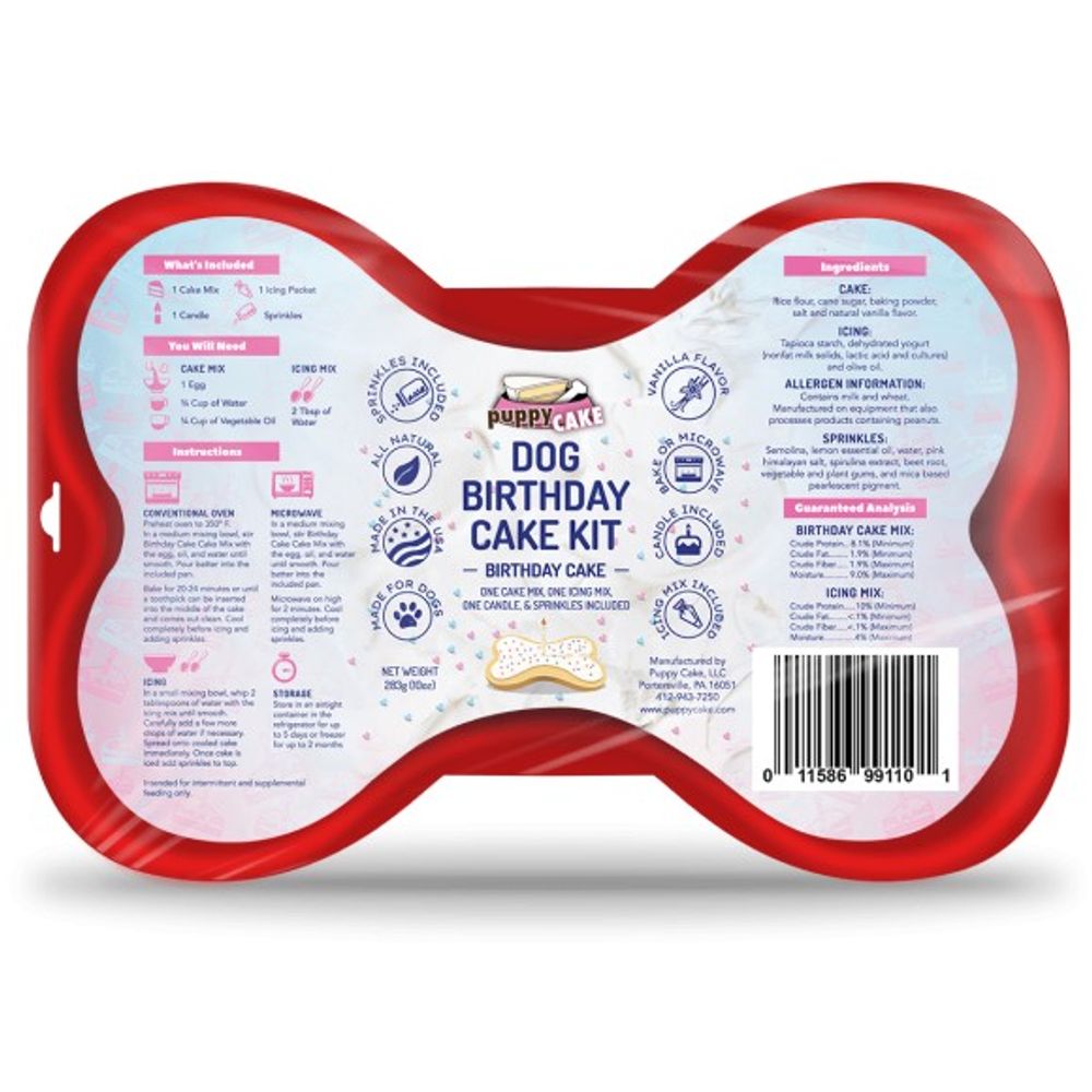 Puppy Cake, Birthday Cake Flavor Dog Birthday Cake Kit