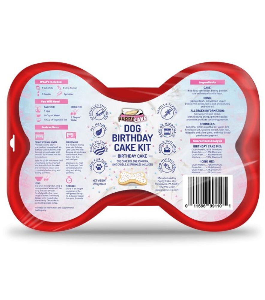 Puppy Cake, Birthday Cake Flavor Dog Birthday Cake Kit