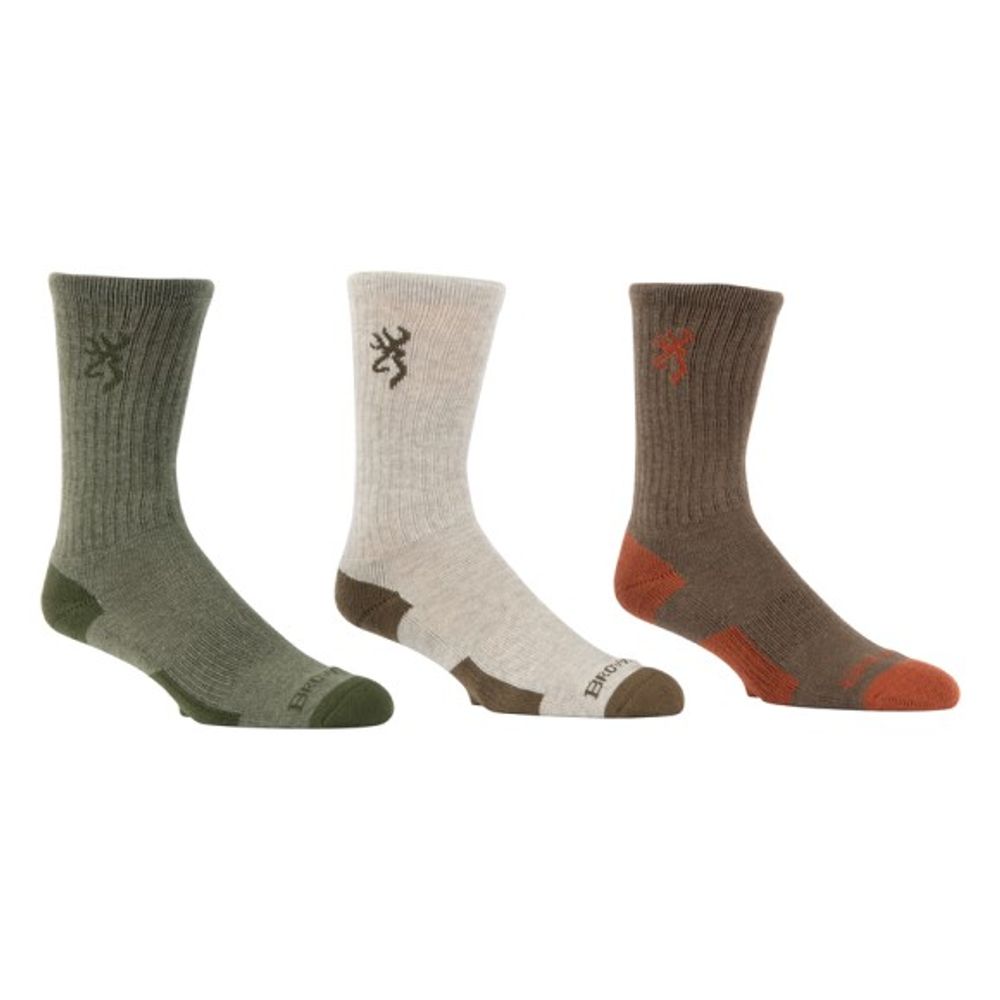 Browning, Men's Multi-Color Everyday Crew Socks, 3 pk