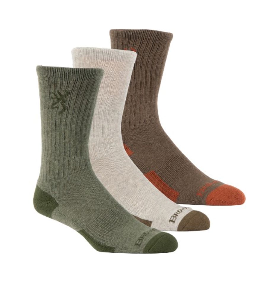 Browning, Men's Multi-Color Everyday Crew Socks, 3 pk