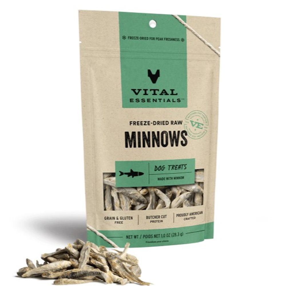 Vital Essentials, Freeze-Dried Raw Minnows Dog Treats, 1 oz