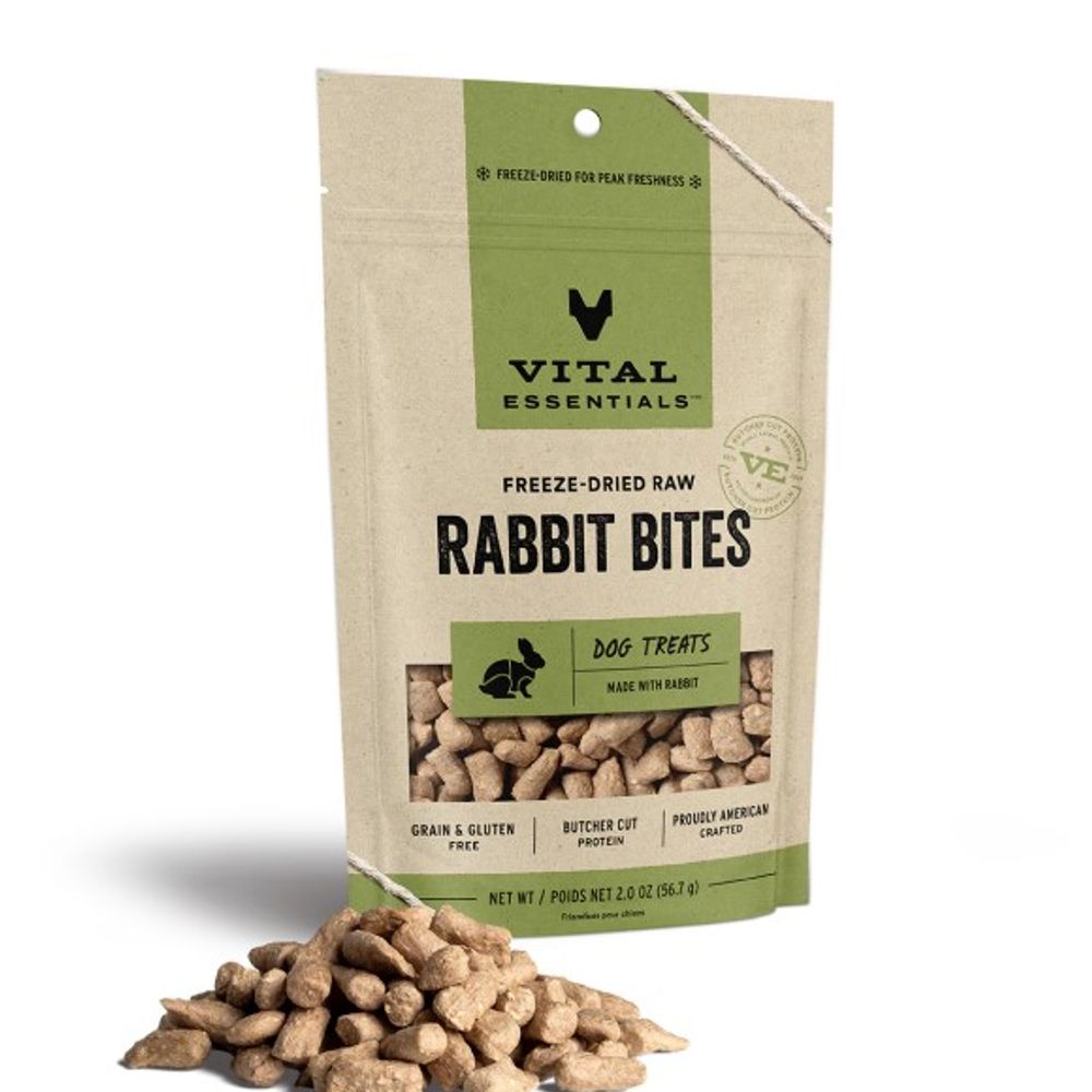 Vital Essentials, Freeze-Dried Raw Rabbit Bites Dog Treats, 2 oz