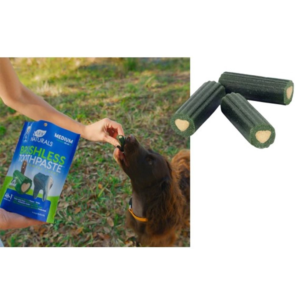 Ark Naturals, Medium Brushless Toothpaste Dog Dental Chews, 18 oz