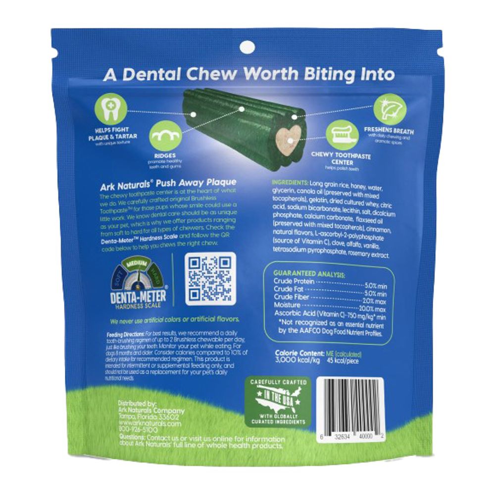 Ark Naturals, Small Brushless Toothpaste Dog Dental Chews, 12 oz