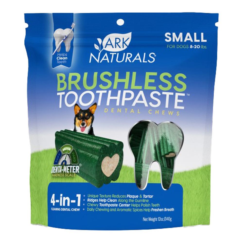 Ark Naturals, Small Brushless Toothpaste Dog Dental Chews, 12 oz