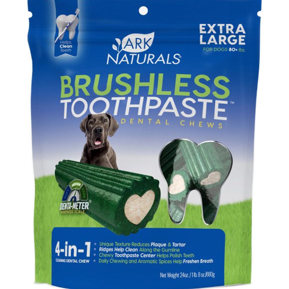 Ark Naturals, XL Brushless Toothpaste Dog Dental Chews, 24 oz