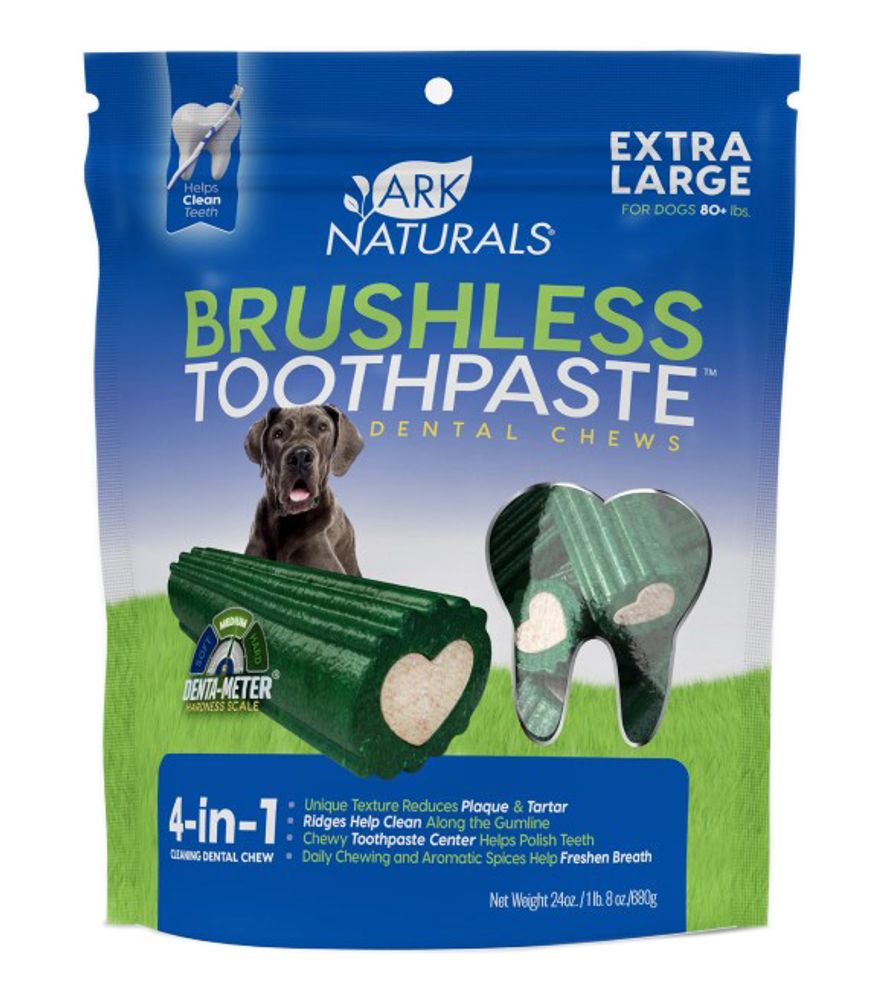 Ark Naturals, XL Brushless Toothpaste Dog Dental Chews, 24 oz