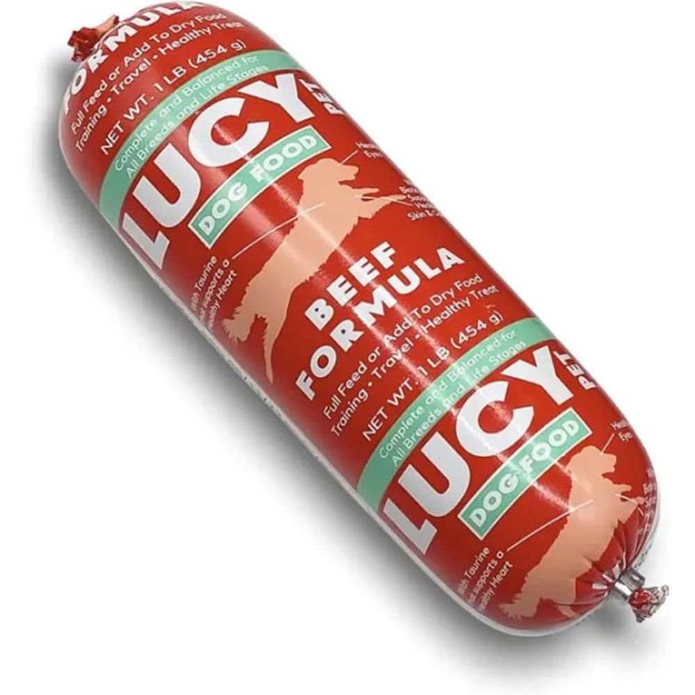 Lucy Pet, Beef Formula Dog Food Roll, 1 lb