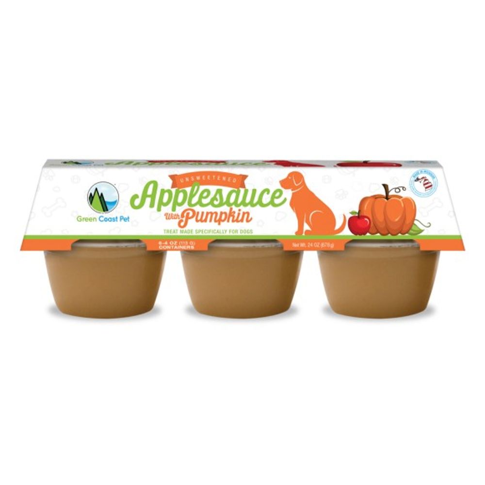 Green Coast Pet, Unsweetened Applesauce with Pumpkin, 6 pk