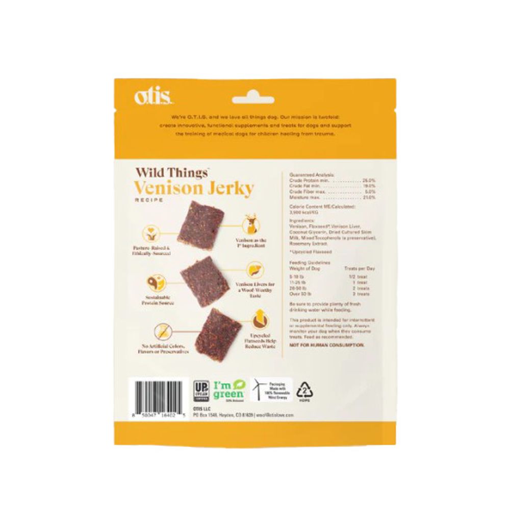 Otis, Wild Things Venison Jerky Dog Treats, 4 oz