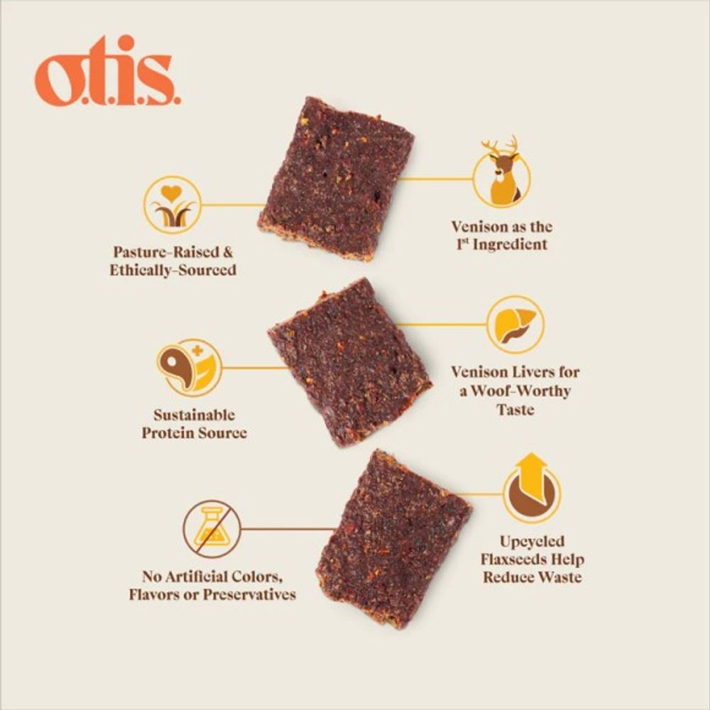 Otis, Wild Things Venison Jerky Dog Treats, 4 oz