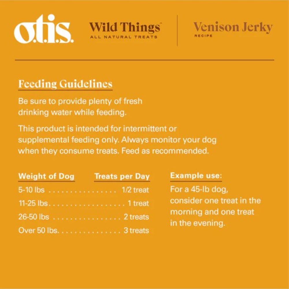 Otis, Wild Things Venison Jerky Dog Treats, 4 oz