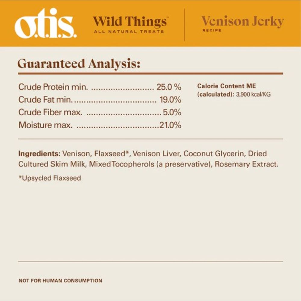 Otis, Wild Things Venison Jerky Dog Treats, 4 oz
