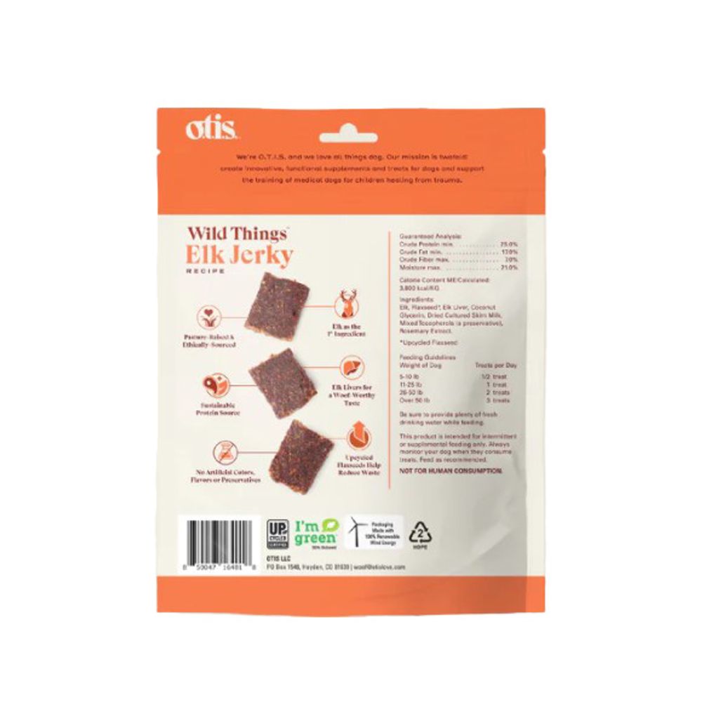 Otis, Wild Things Elk Jerky Dog Treats, 4 oz