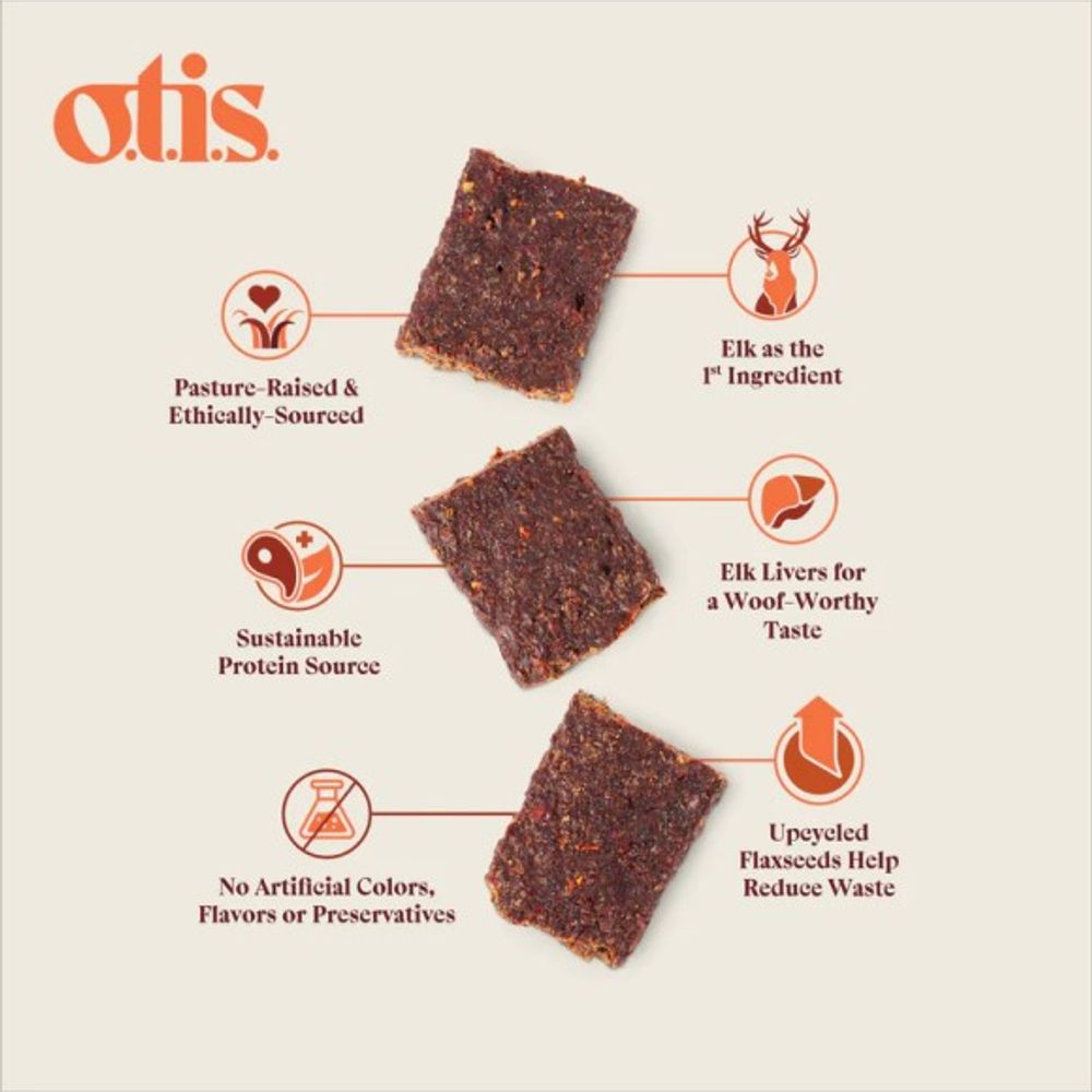Otis, Wild Things Elk Jerky Dog Treats, 4 oz